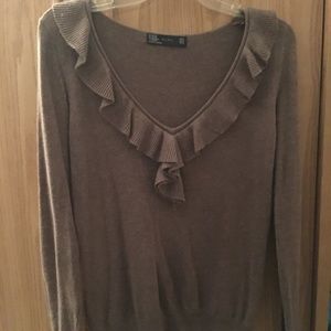 Zara Ruffle Collar Sweater